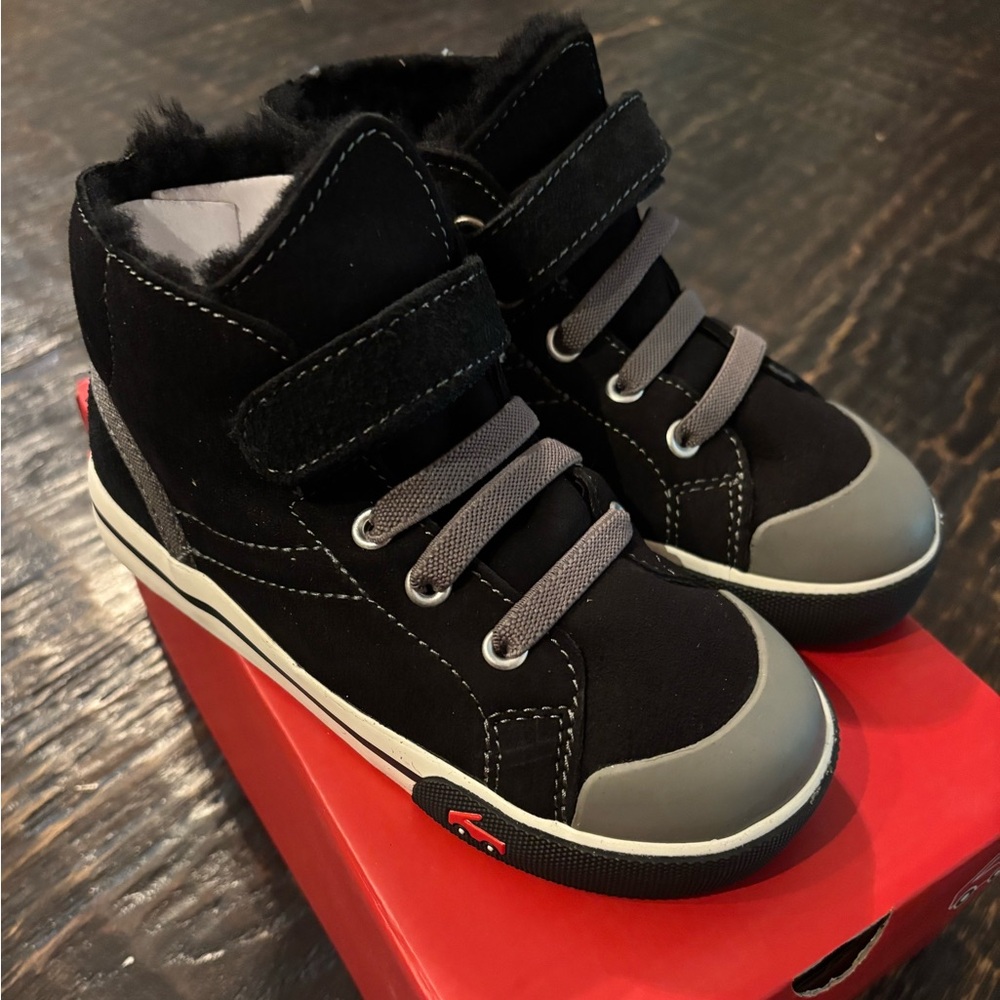 See Kai Run Black and Gray Kids Sneakers